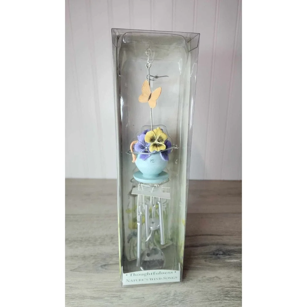 Floral Butterfly Wind Chime Initials‎ MB NIB